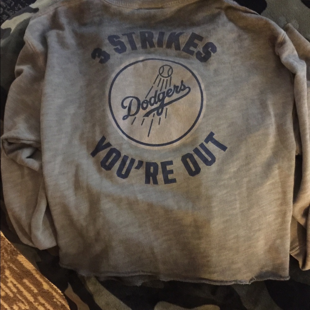 ❌❌❌SOLD❌❌❌VS Pink Dodger Cold Shoulder Sweater - Picture 2 of 3